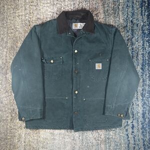 Vintage Carhartt Detroit Jacket Green Blanket Lined CB1043